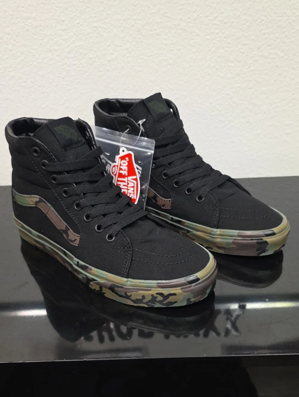 Vans Sk8 Hi Black Military Olive Camo Men 7.5 Women 9.0 New With Box